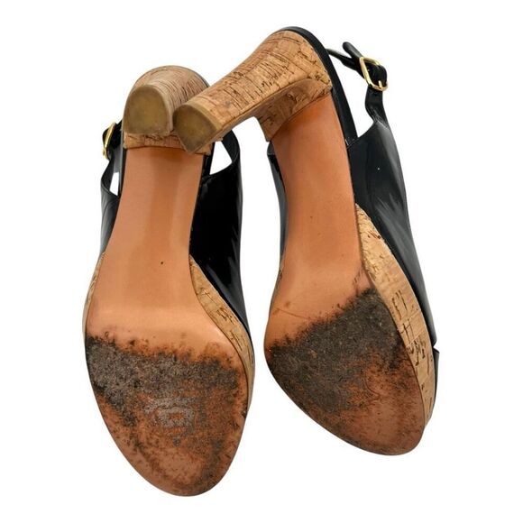 Stuart Weitzman Women's Peep Toe Slingback Platform Heels Black Size 7 - Picture 9 of 10